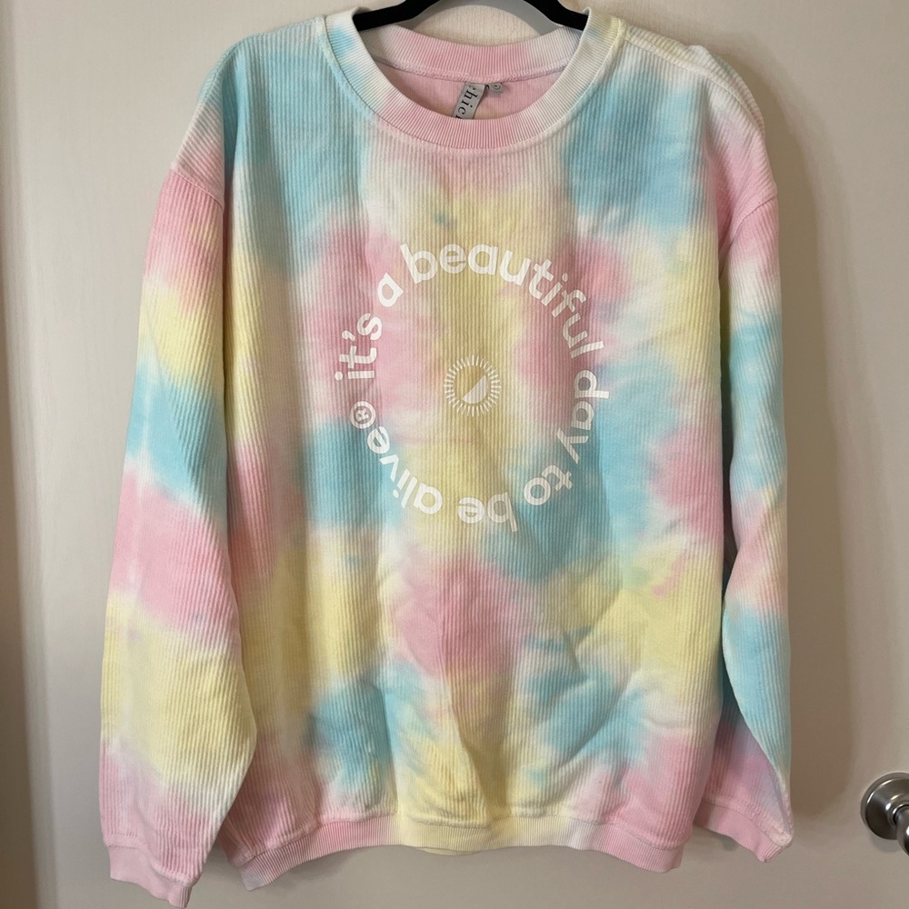 Whitney Simmons It’s a beautiful day to be alive medium tie dye crew neck